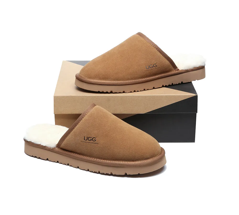 Men Slippers Sheepskin Wool Nonslip Home Slippers Cruz