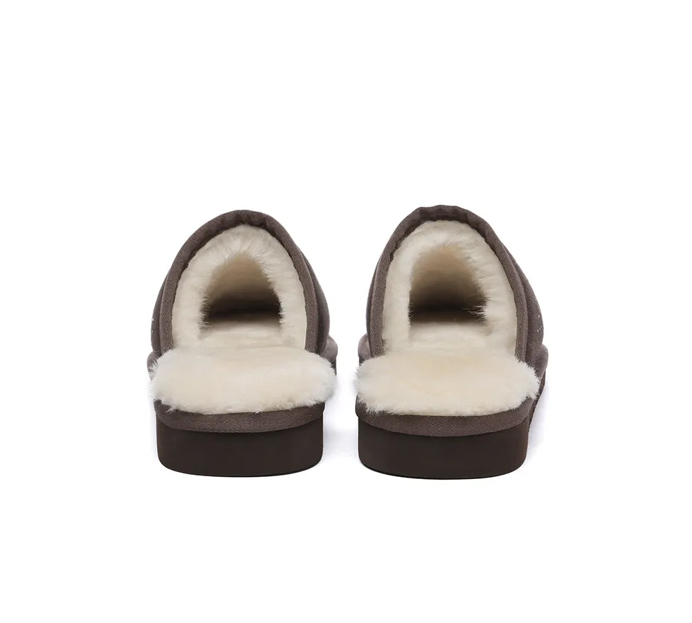 Men Slippers Sheepskin Wool Nonslip Home Slippers Cruz