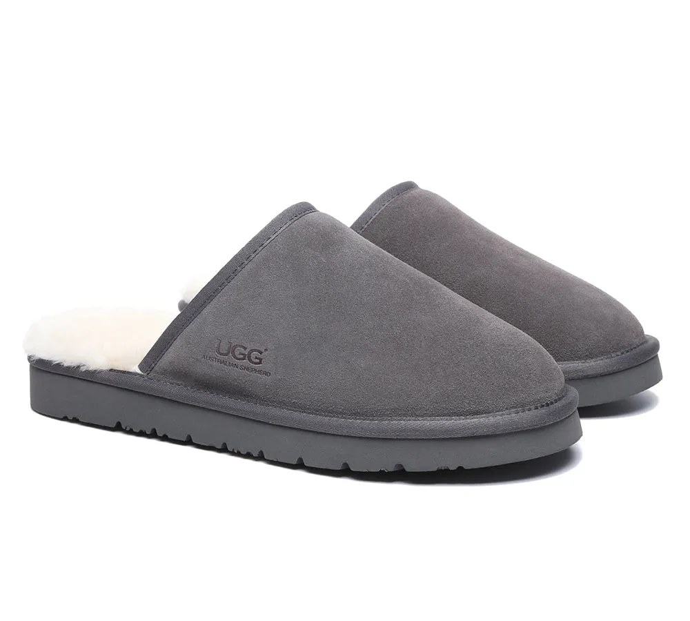 Men Slippers Sheepskin Wool Nonslip Home Slippers Cruz