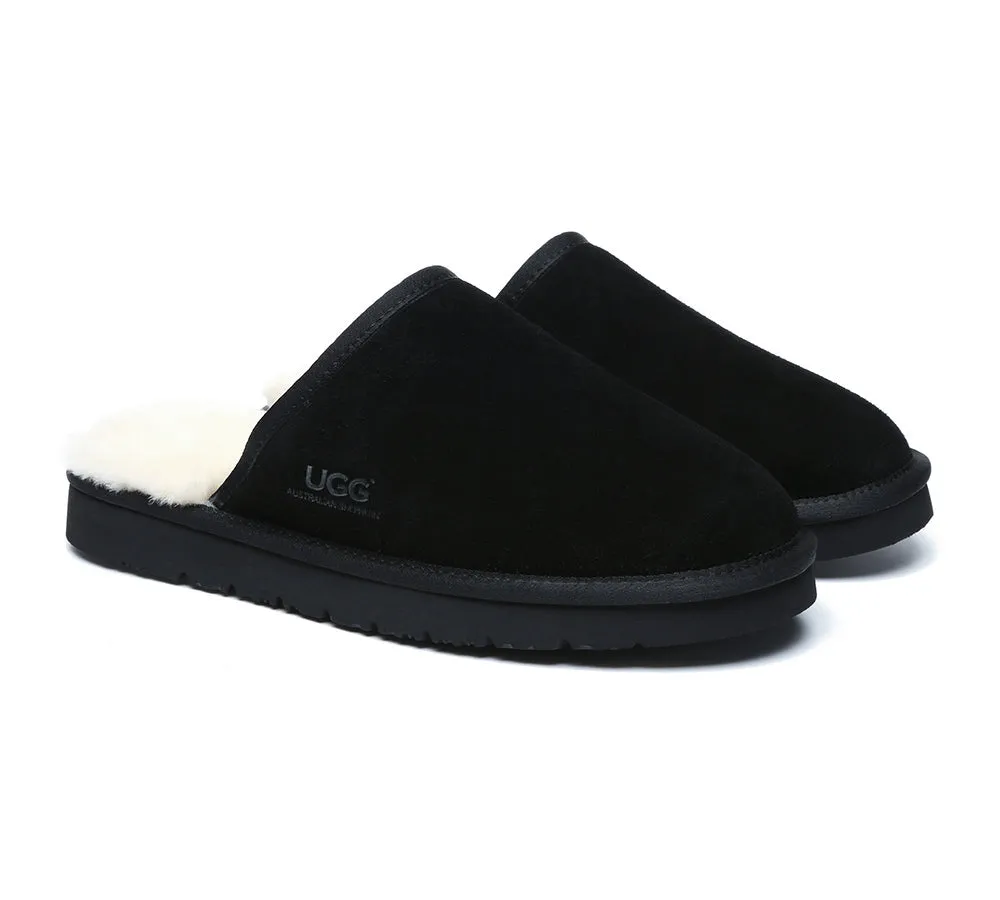 Men Slippers Sheepskin Wool Nonslip Home Slippers Cruz