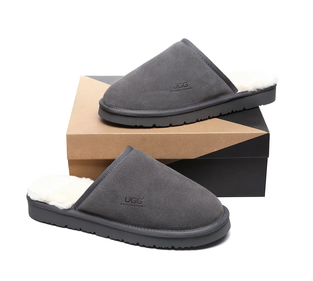 Men Slippers Sheepskin Wool Nonslip Home Slippers Cruz