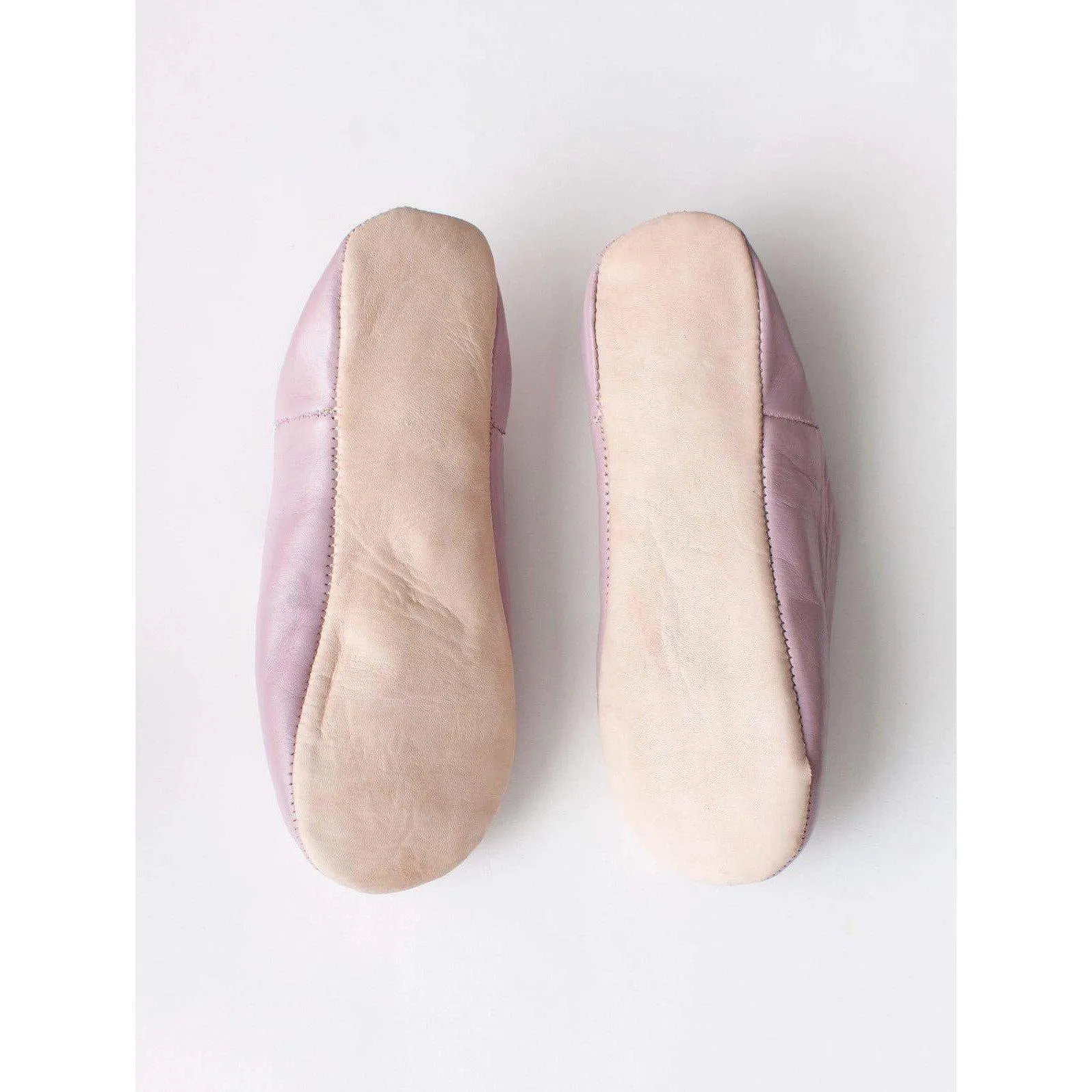 Moroccan Leather Babouche Slippers in Pink