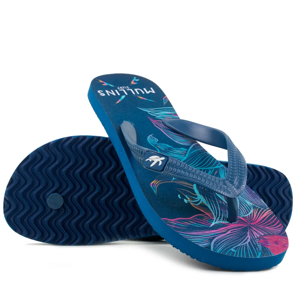 Mullins Adults Luxury Flip Flops in Lotus Blue