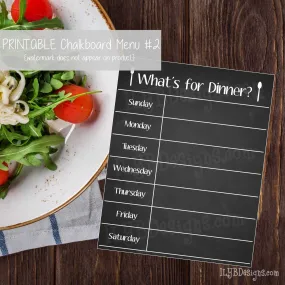 PRINTABLE Chalkboard Menu #2