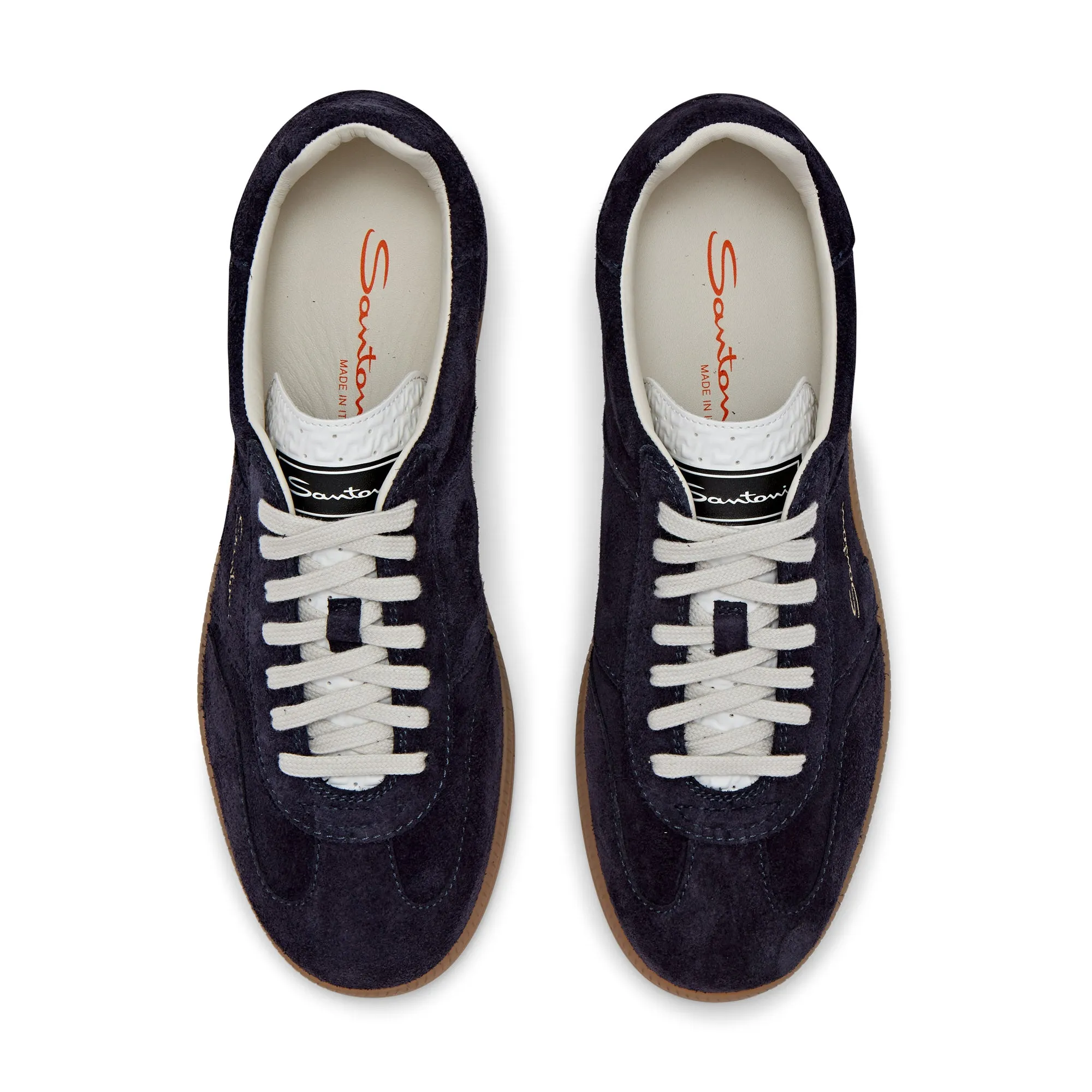 Santoni Low Top Court Trainer (Navy)