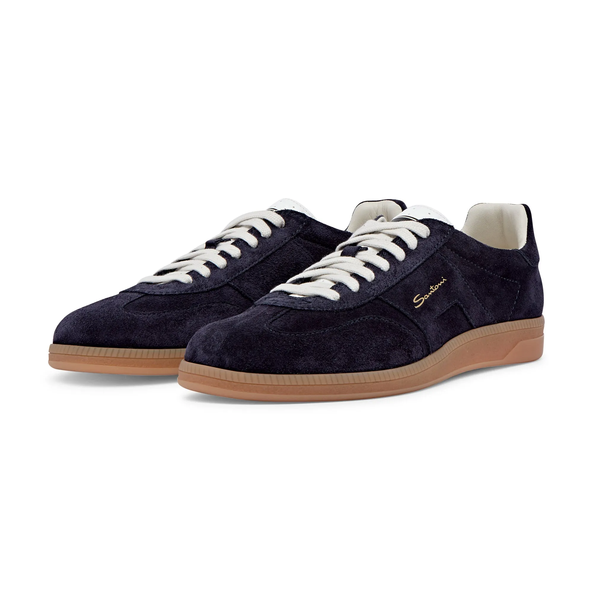 Santoni Low Top Court Trainer (Navy)