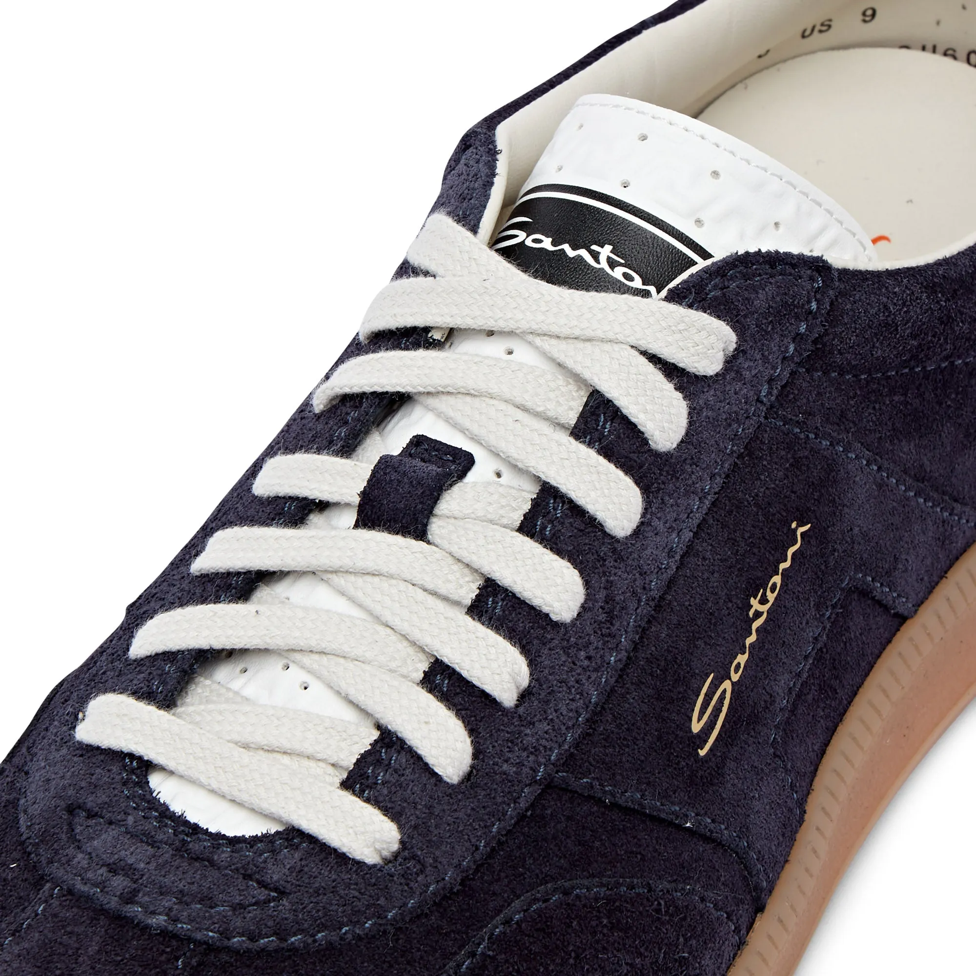 Santoni Low Top Court Trainer (Navy)