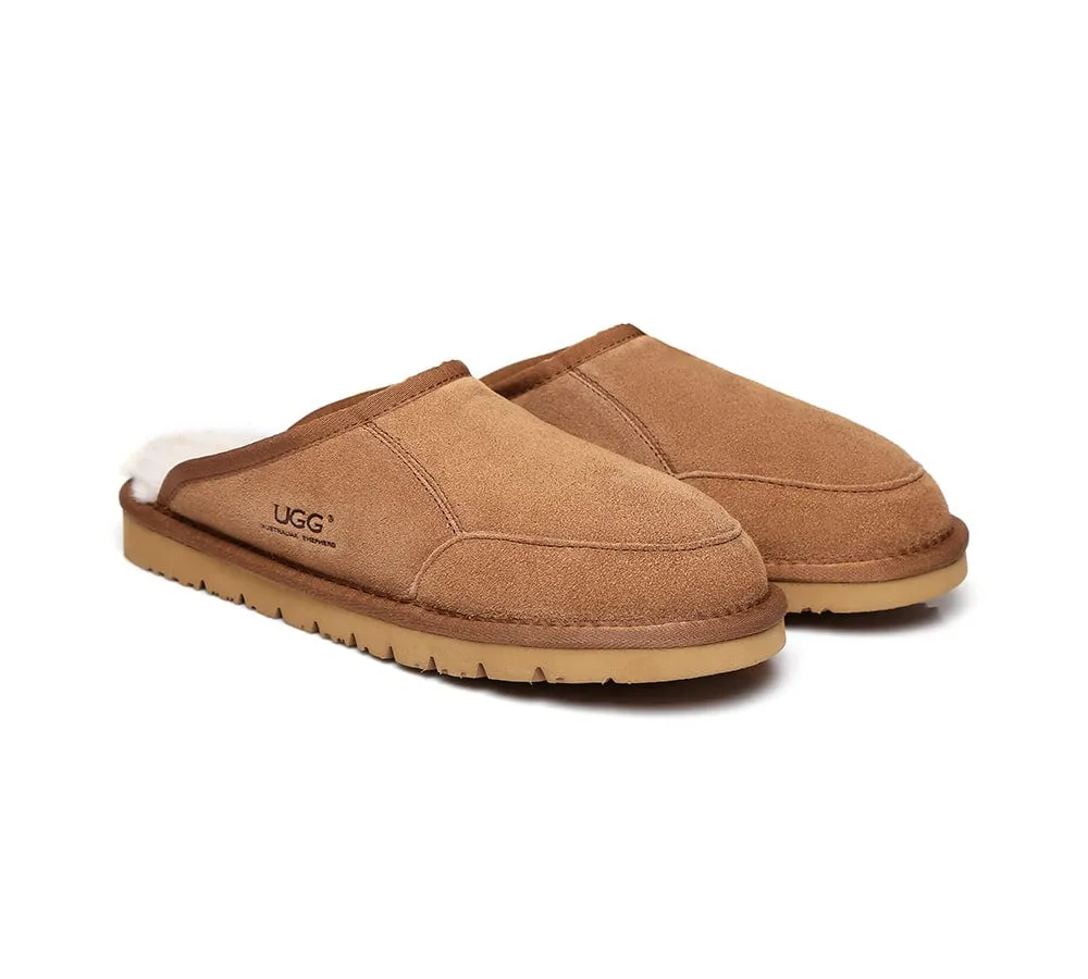 Slippers Australian Genuine Sheepskin Mens Bred Scuffs