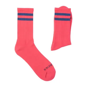 Socks | Coral & Navy