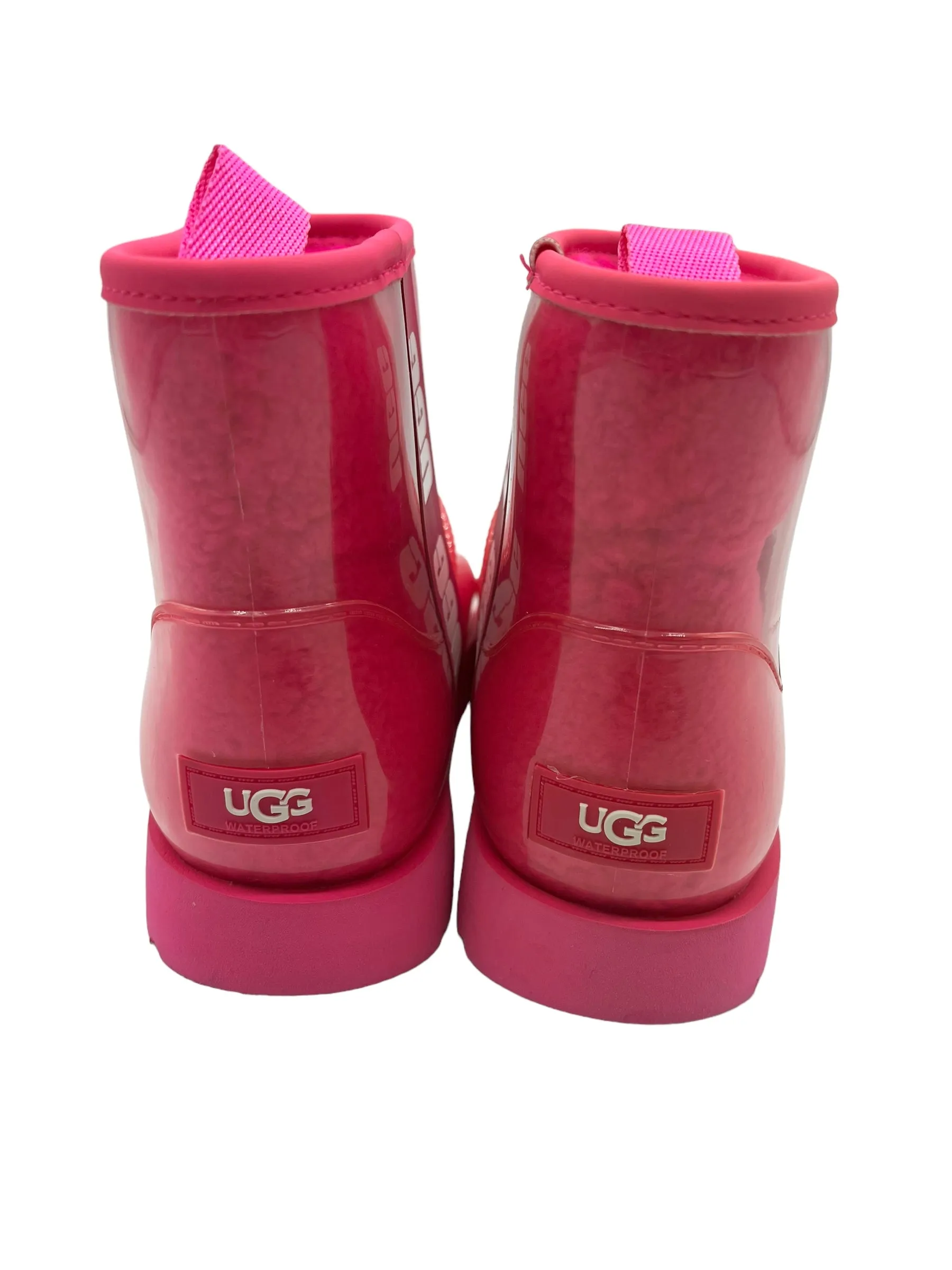 Ugg Classic Clear PVC Hibiscus Size 7 Mini Boots