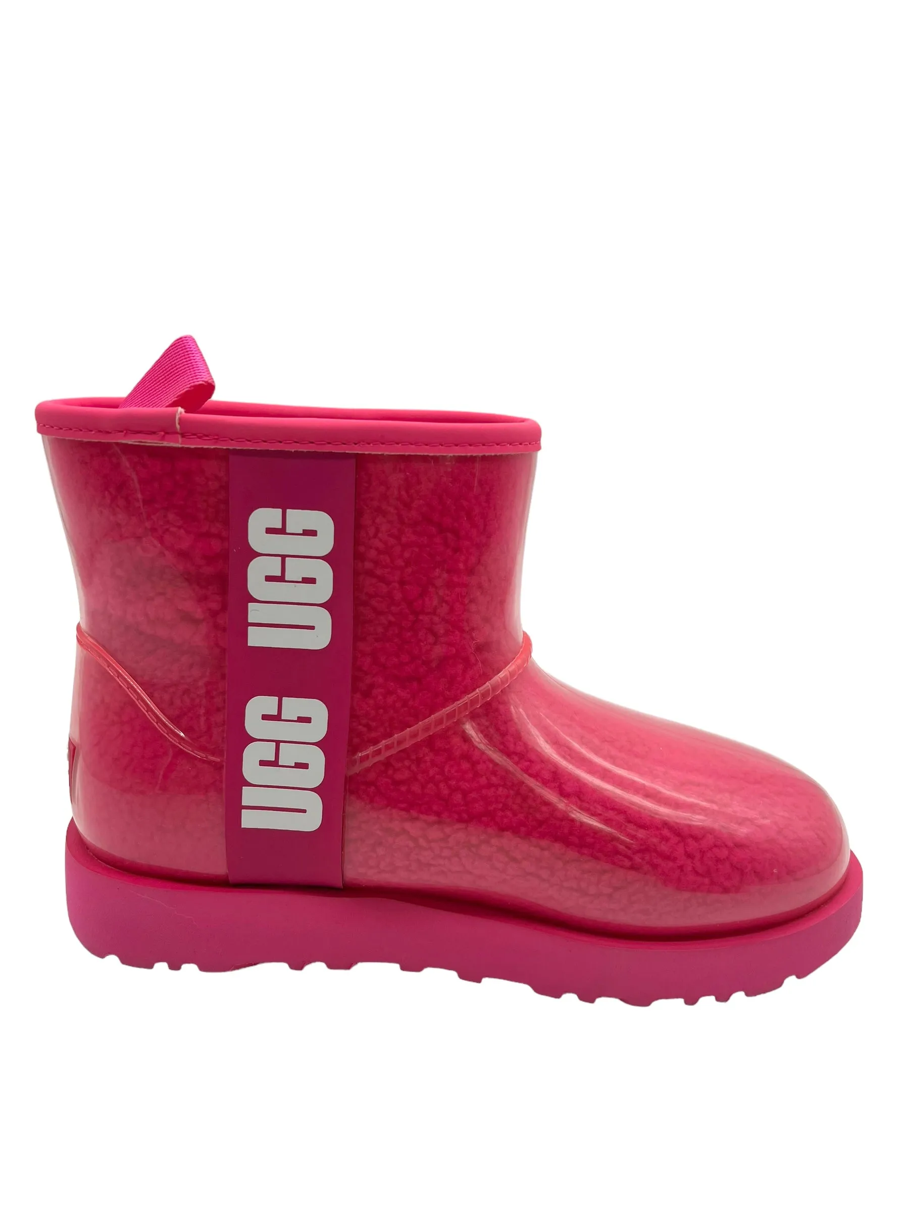 Ugg Classic Clear PVC Hibiscus Size 7 Mini Boots