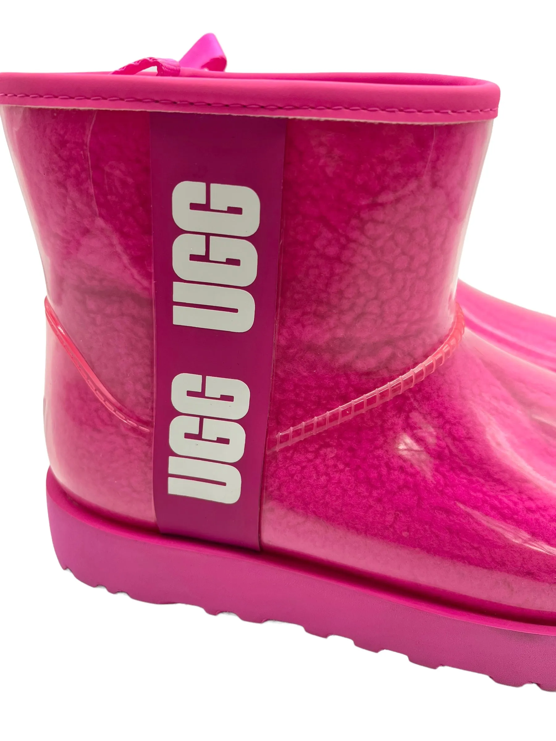 Ugg Classic Clear PVC Hibiscus Size 7 Mini Boots