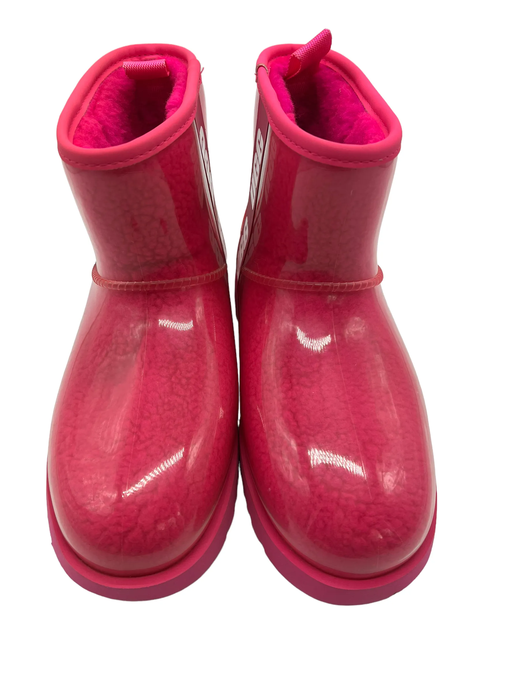 Ugg Classic Clear PVC Hibiscus Size 7 Mini Boots