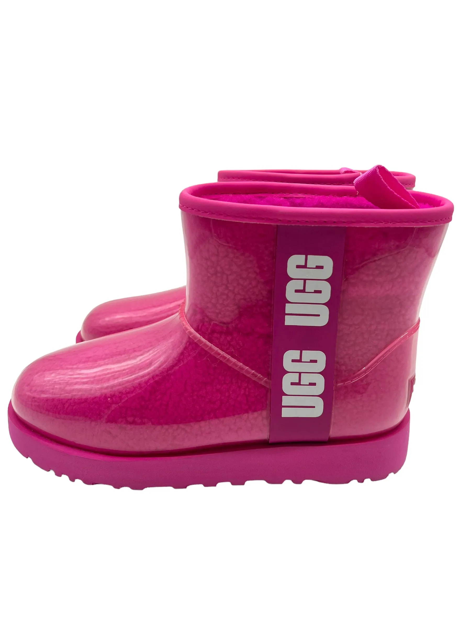 Ugg Classic Clear PVC Hibiscus Size 7 Mini Boots