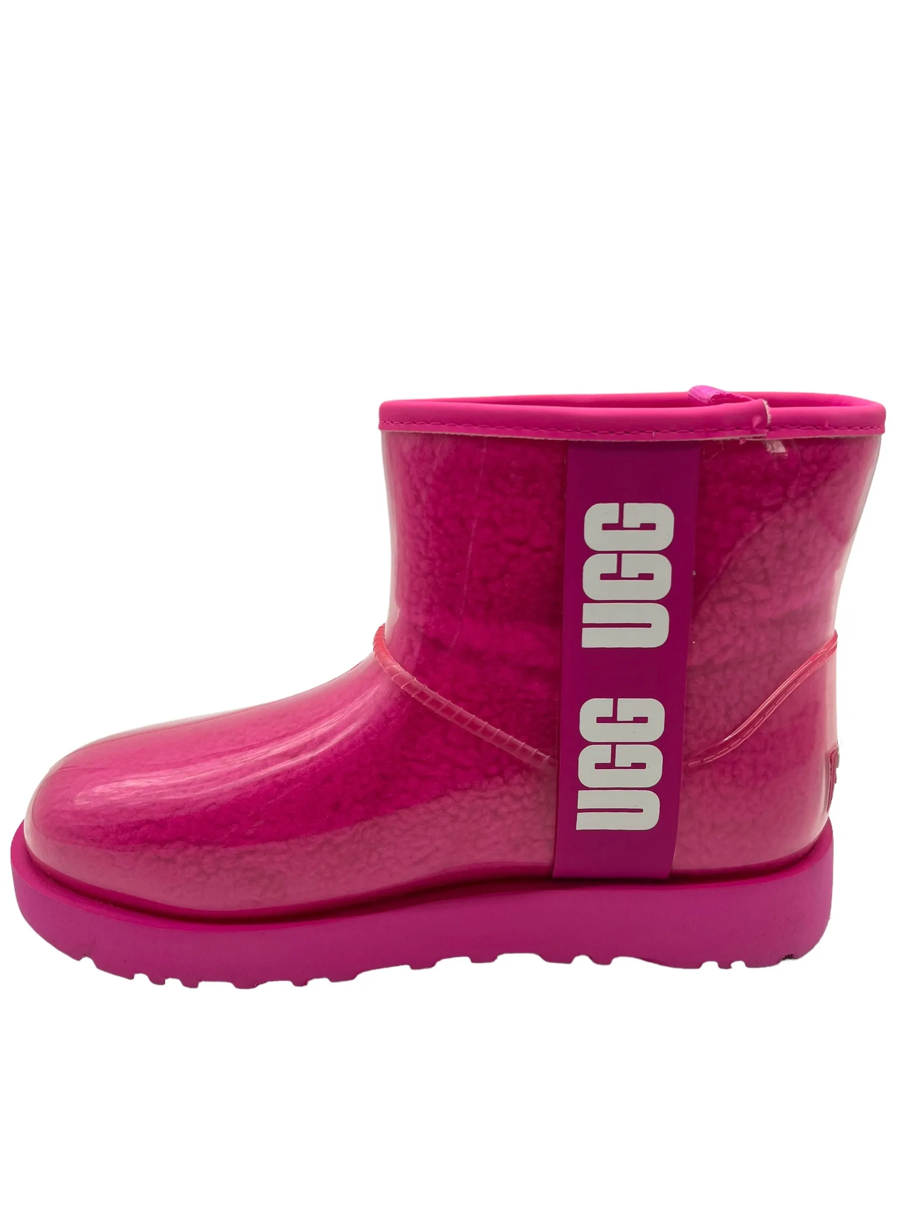 Ugg Classic Clear PVC Hibiscus Size 7 Mini Boots