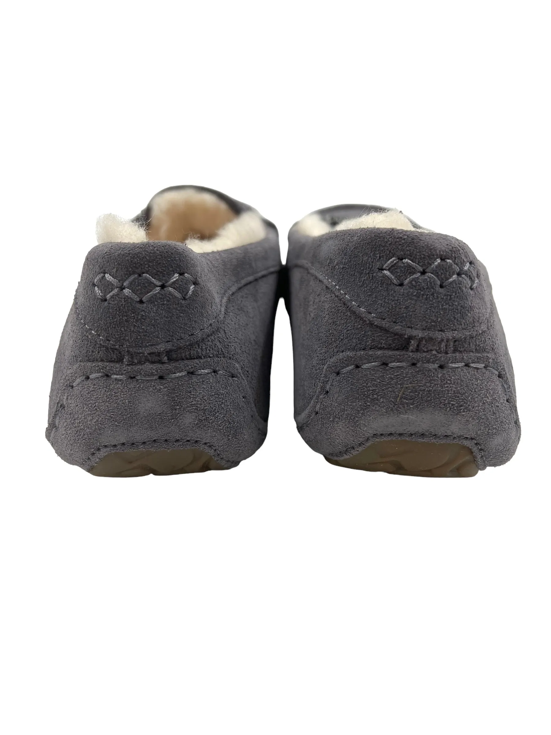 Ugg Gray Suede Size 9 Ansley Chain Moccasin Slippers