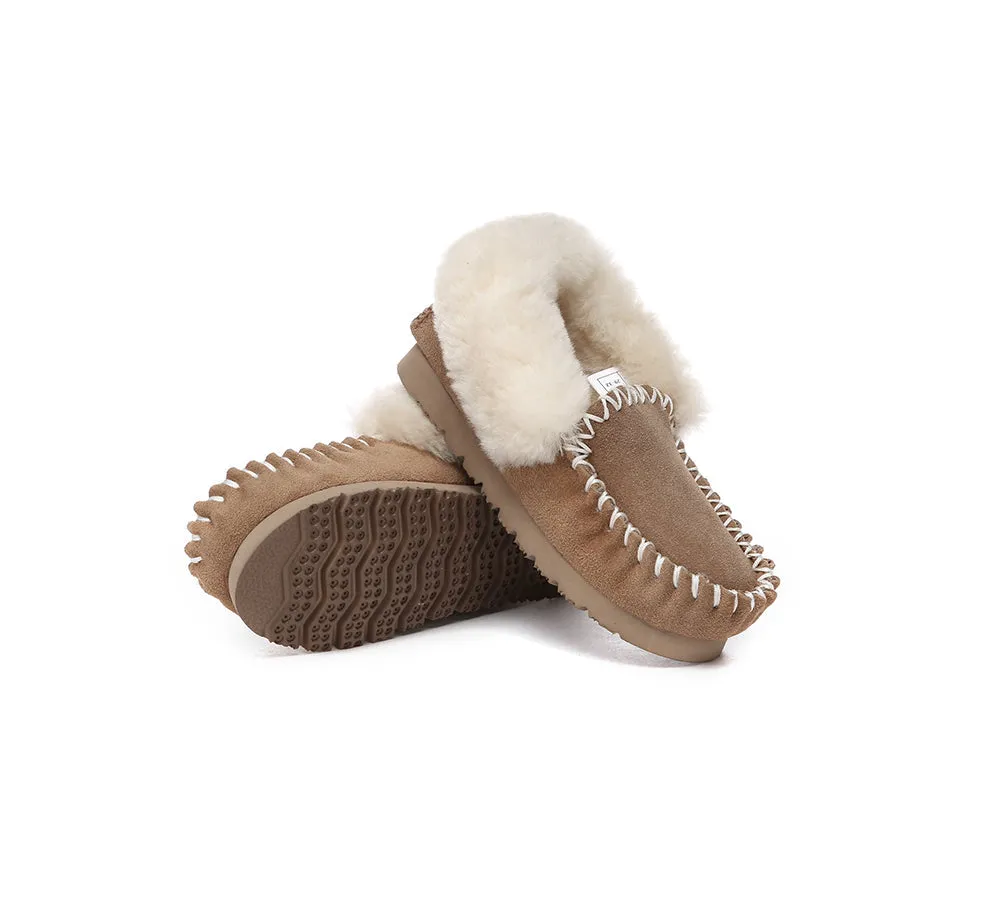 UGG Kids Loafers Sheepskin Wool Ankle Slippers Popo Moccasin