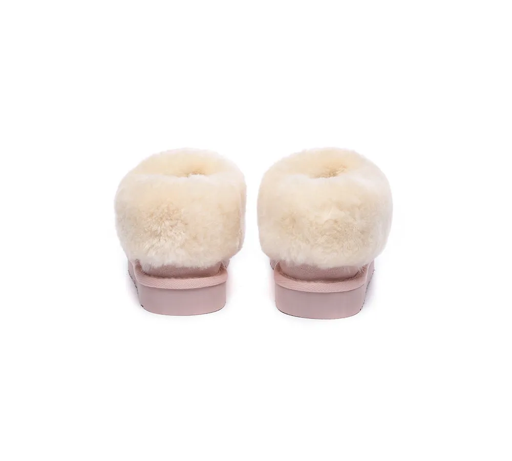 UGG Sheepskin Wool Suede Ankle Slippers Homey