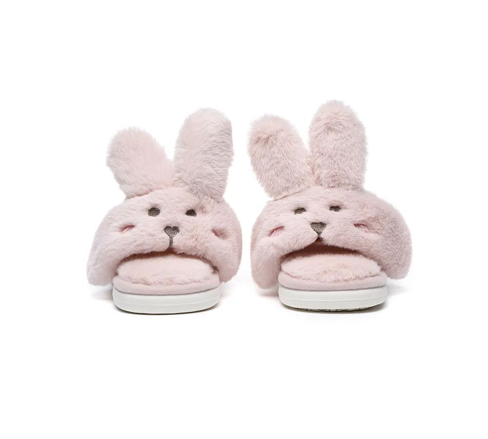 Ultra Plush Bunny Strap Slippers