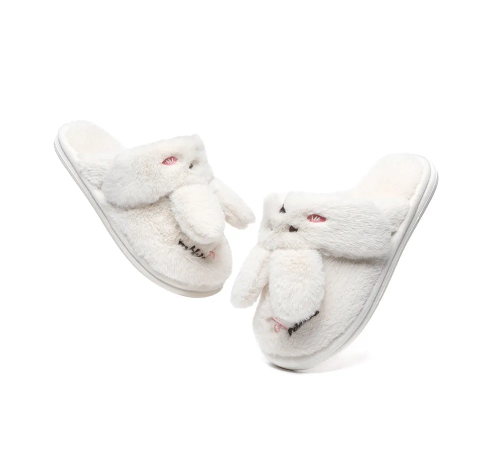 Ultra Plush Bunny Strap Slippers