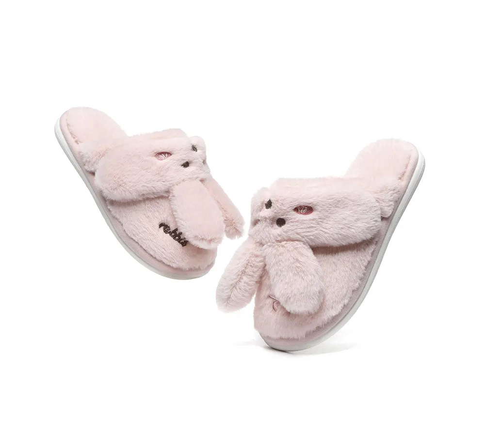 Ultra Plush Bunny Strap Slippers