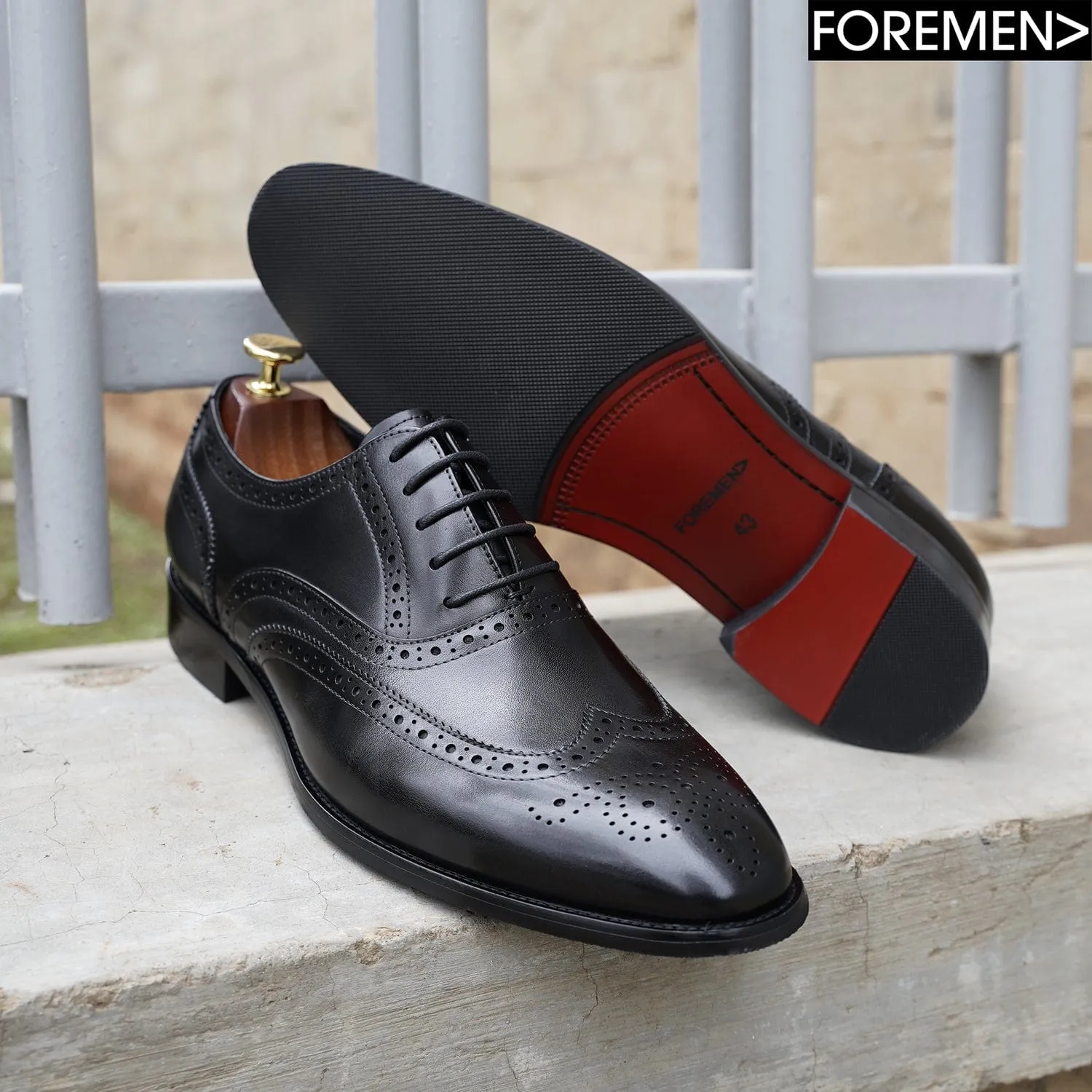 ZARANA | Black Brogue Oxfords